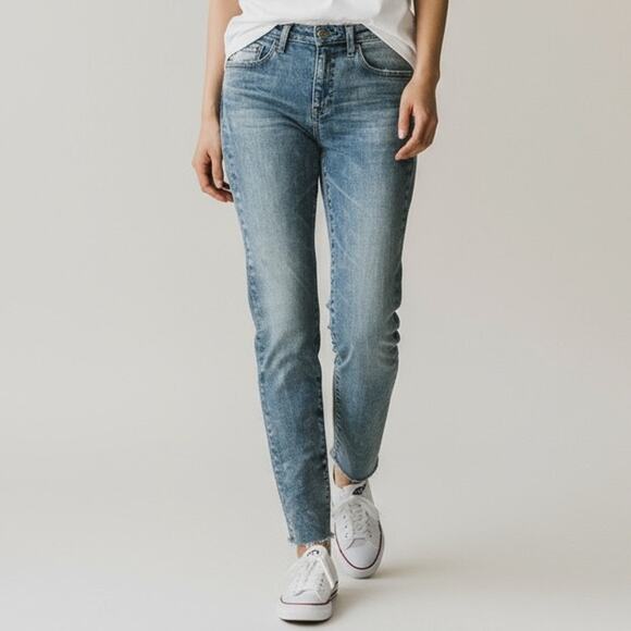 AG Adriano Goldschmied The Legging Ankle Jeans – Light Wash Raw Hem - SIZE 26 - Picture 1 of 12